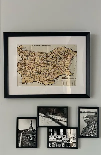 Framed map of Bulgaria